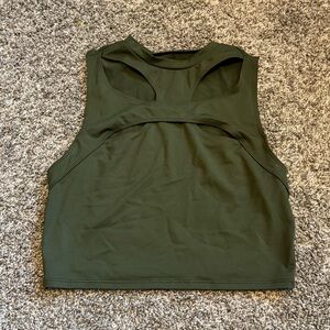 Citrine Glow Sleeveless Green Top